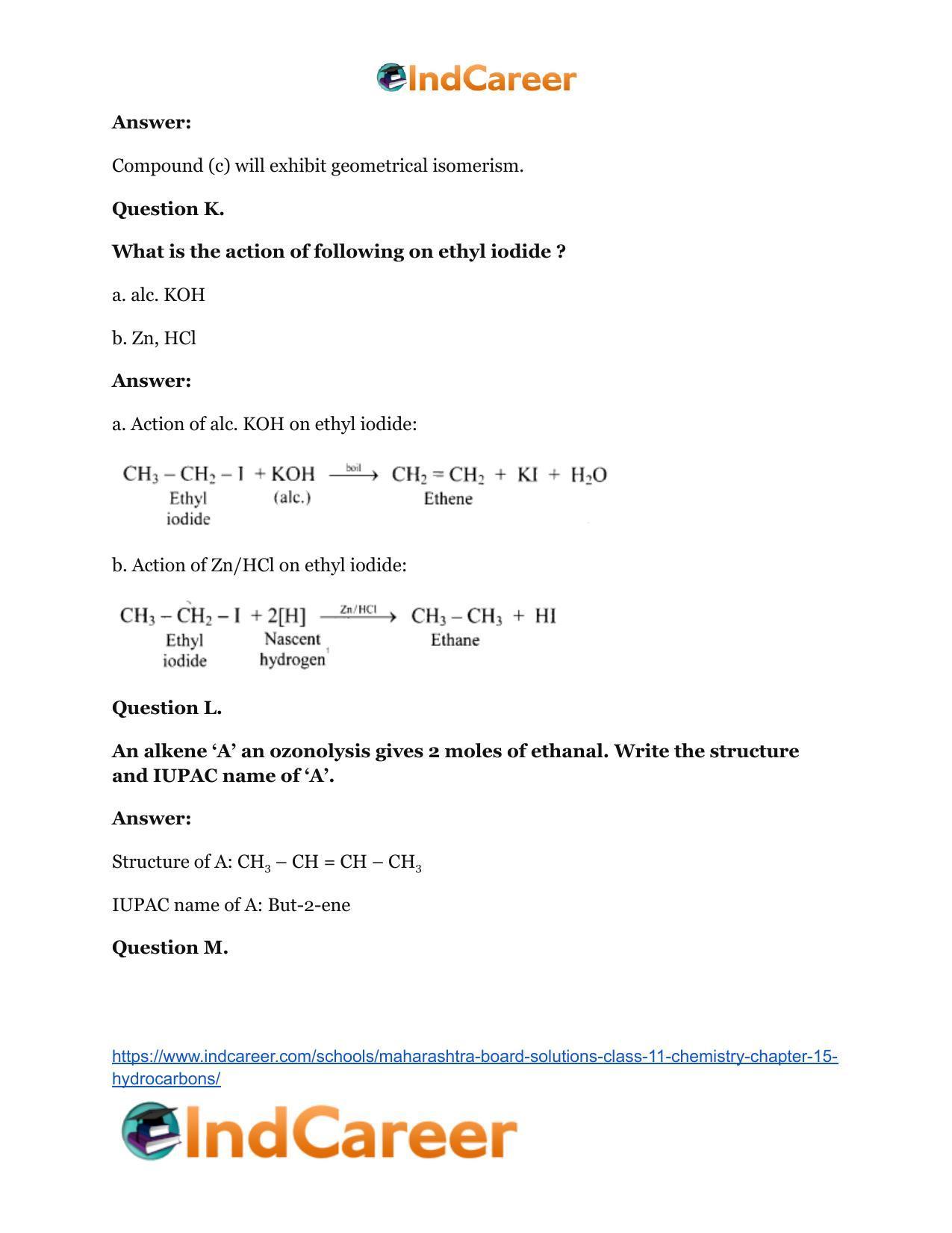 Maharashtra Board Solutions Class 11-Chemistry: Chapter 15- Hydrocarbons - Page 9