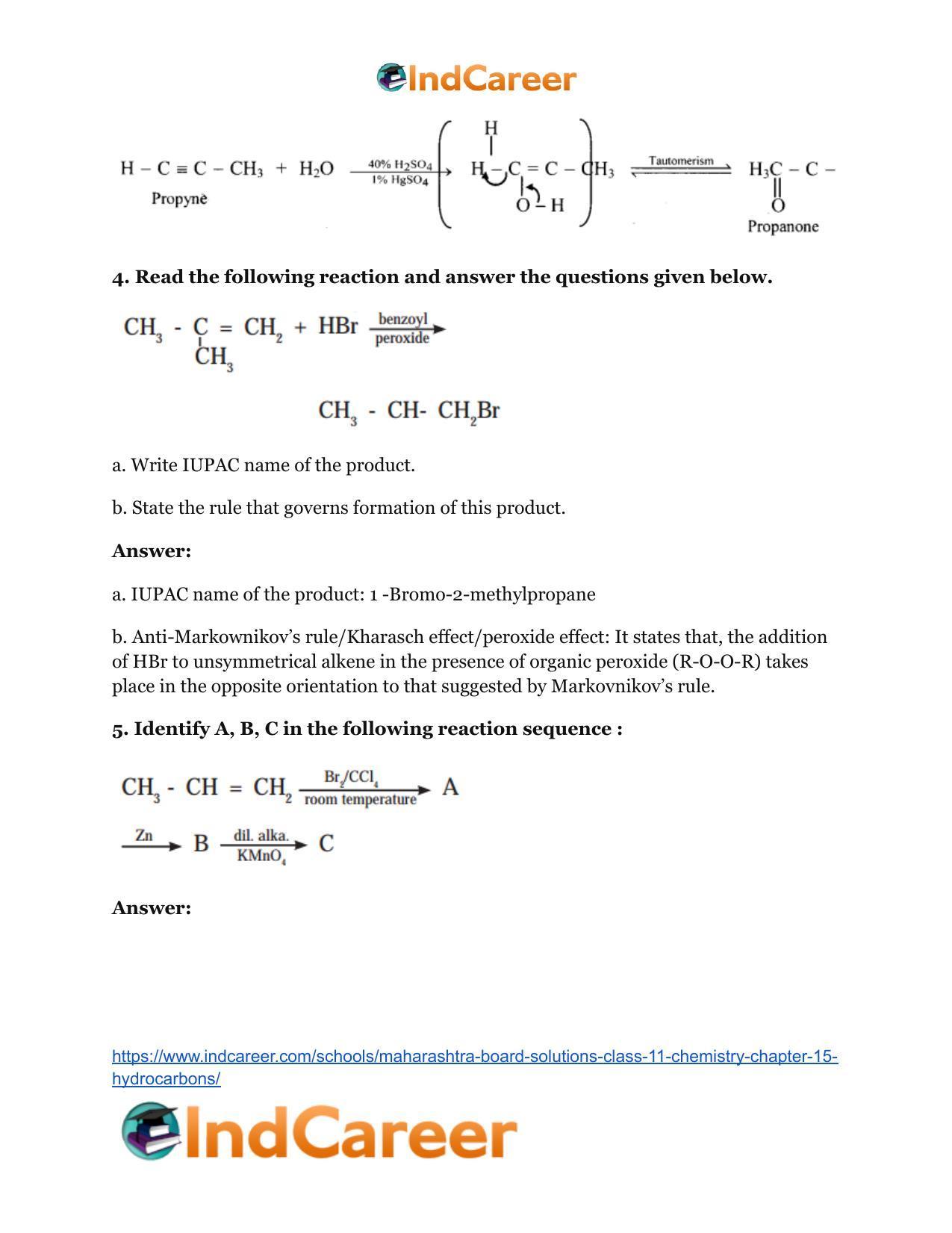 Maharashtra Board Solutions Class 11-Chemistry: Chapter 15- Hydrocarbons - Page 16