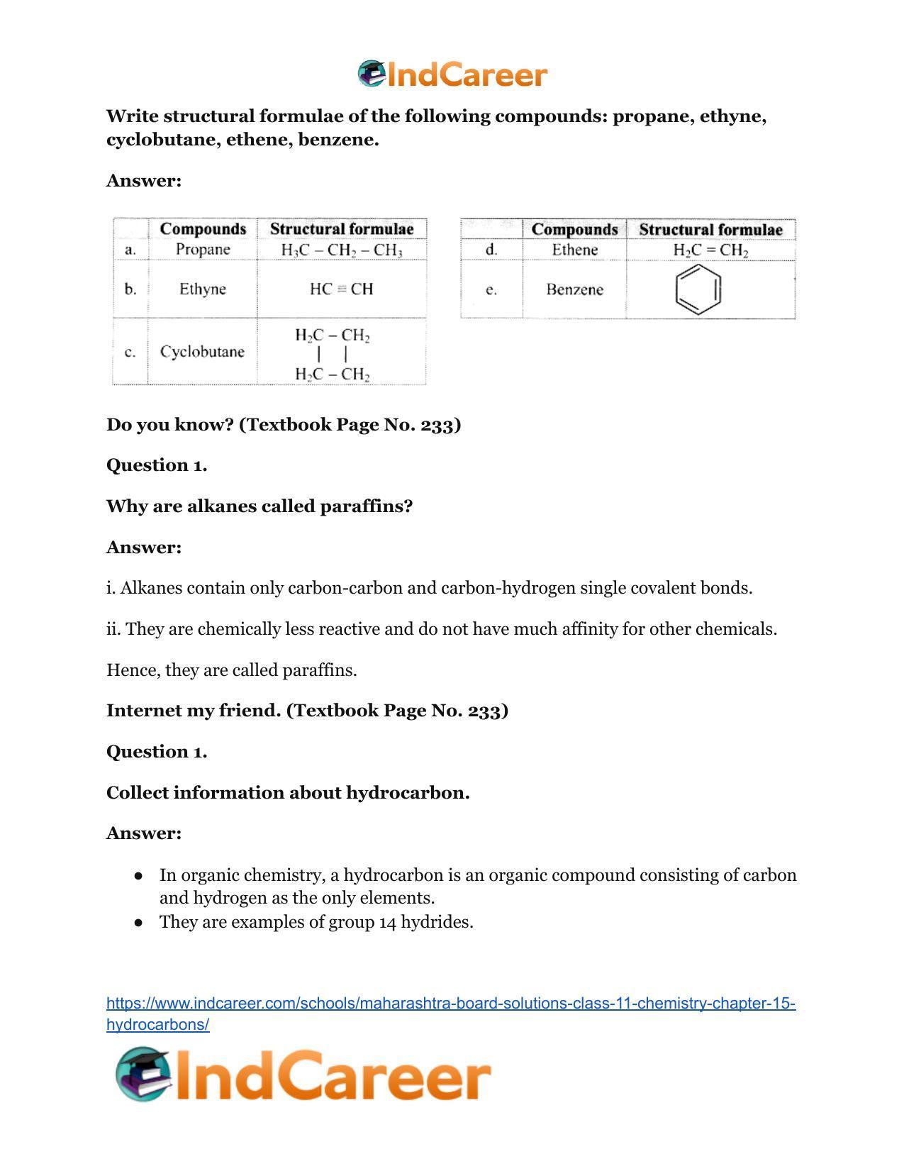 Maharashtra Board Solutions Class 11-Chemistry: Chapter 15- Hydrocarbons - Page 21