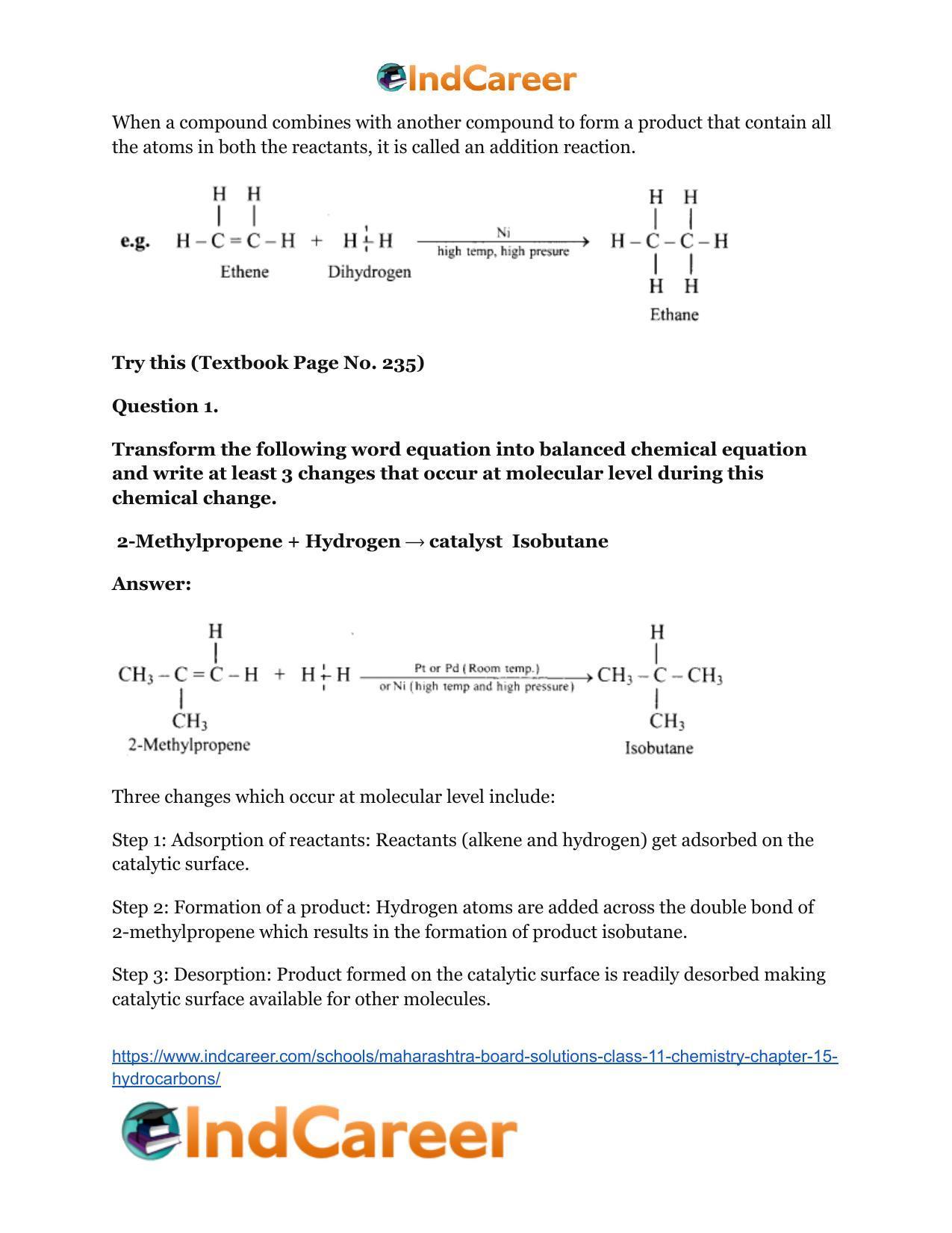 Maharashtra Board Solutions Class 11-Chemistry: Chapter 15- Hydrocarbons - Page 24