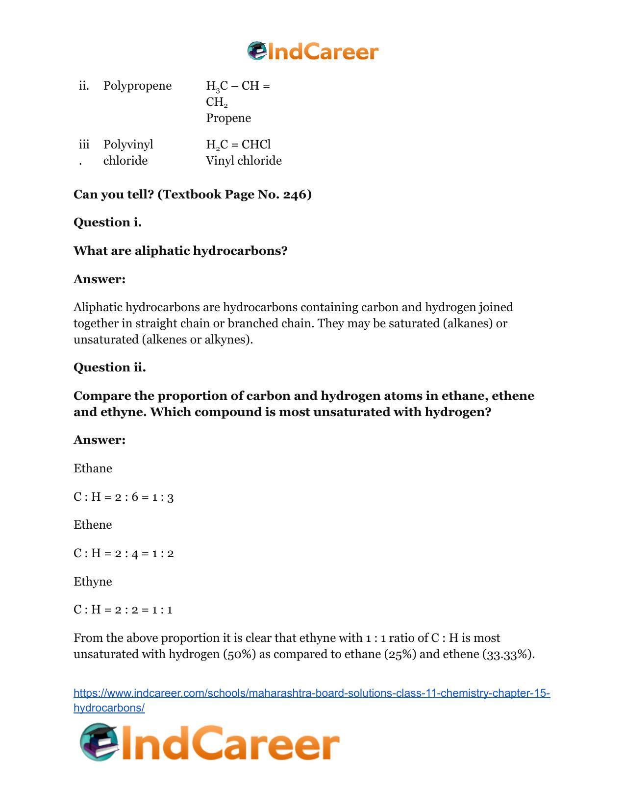 Maharashtra Board Solutions Class 11-Chemistry: Chapter 15- Hydrocarbons - Page 29