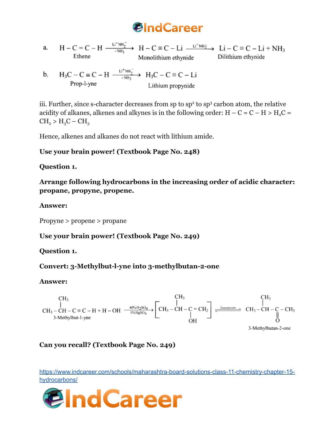Maharashtra Board Solutions Class 11-Chemistry: Chapter 15- Hydrocarbons - Page 31