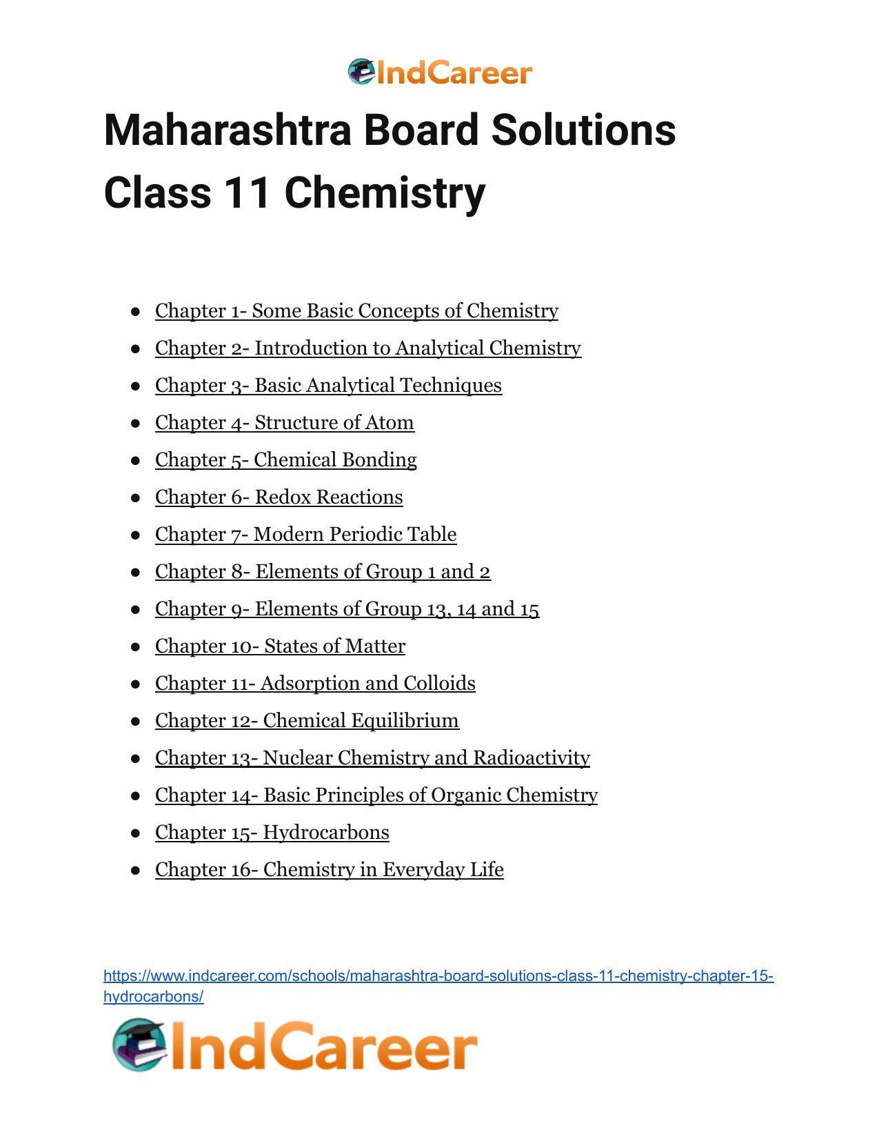 Maharashtra Board Solutions Class 11-Chemistry: Chapter 15- Hydrocarbons - Page 33