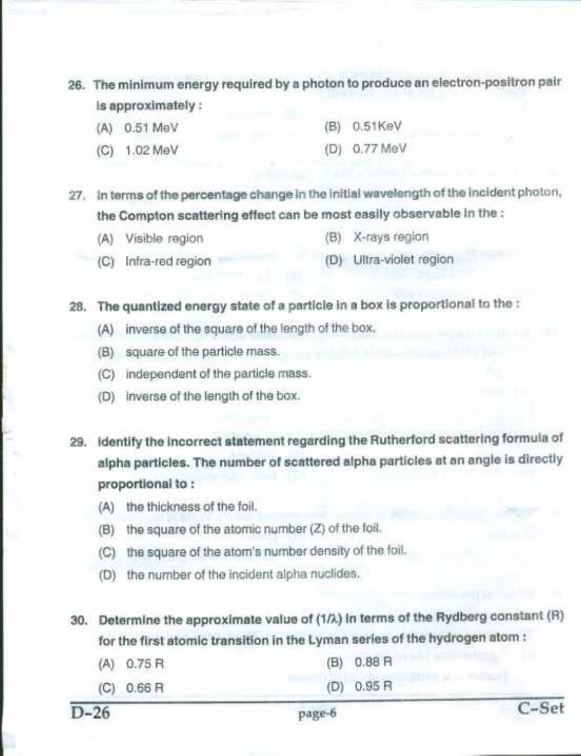 PU CET(PG) 2017: M.Sc. Forensic Science & Criminology SET C Question Paper - Page 6