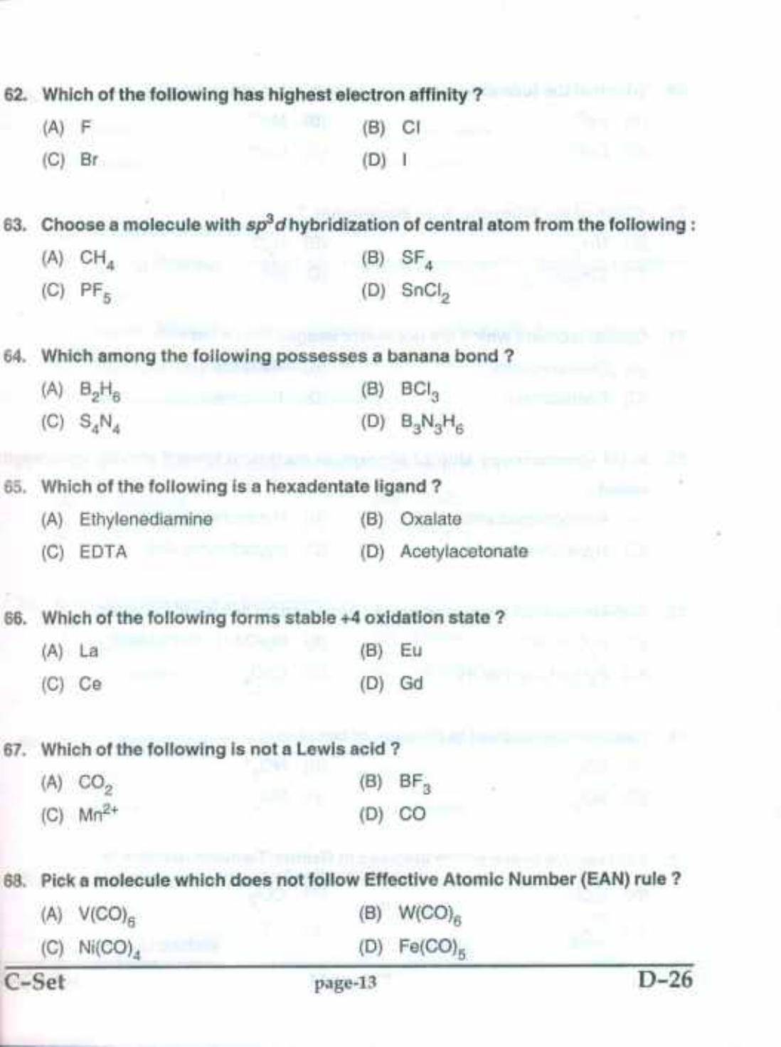 PU CET(PG) 2017: M.Sc. Forensic Science & Criminology SET C Question Paper - Page 13