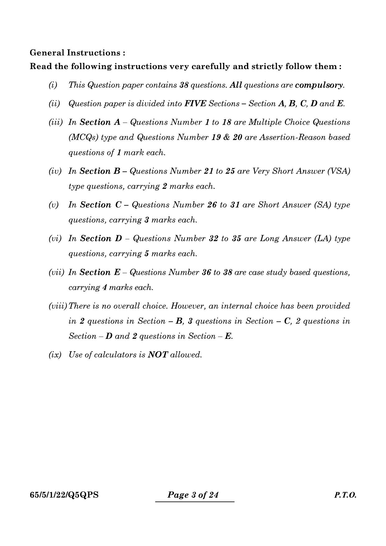 CBSE Class 12 65-5-1 Mathematics 2024 Question Paper - Page 3
