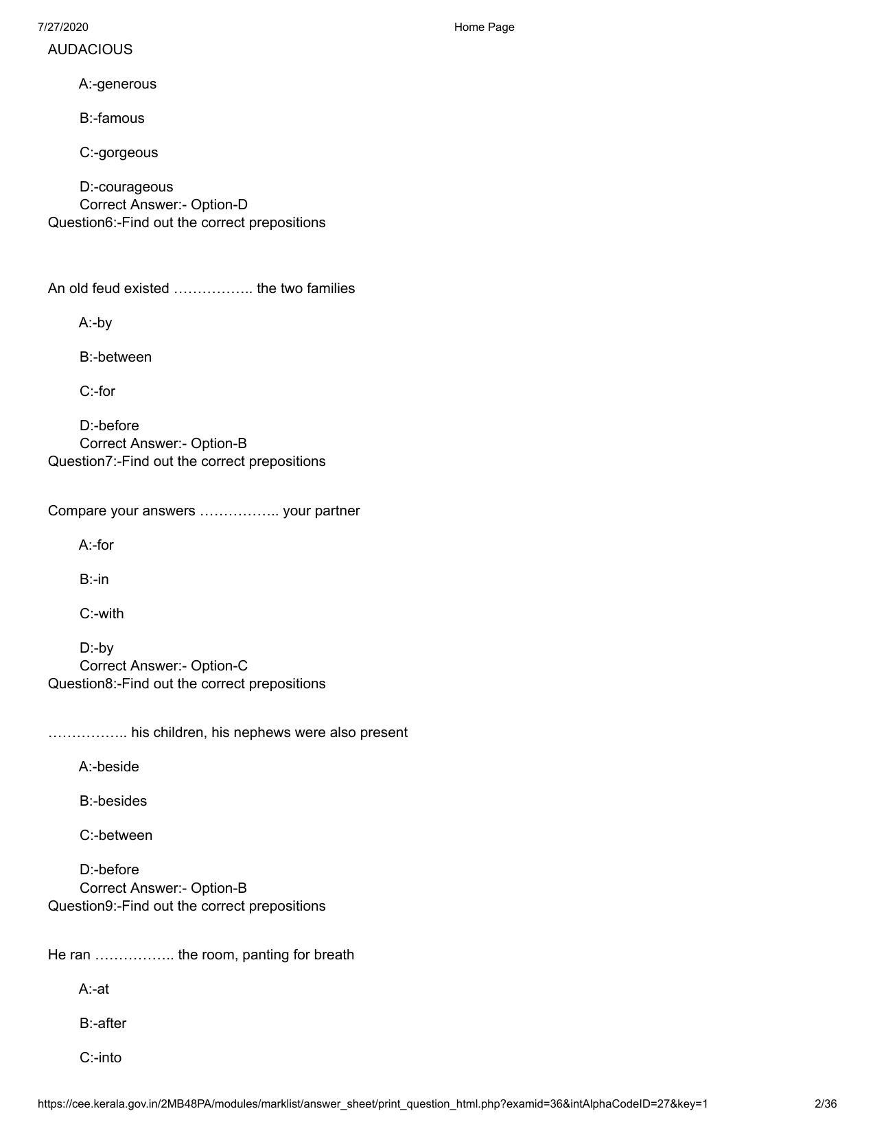 Kerala 2020 LLB 3-Year Question Paper with Answer Key - Page 2
