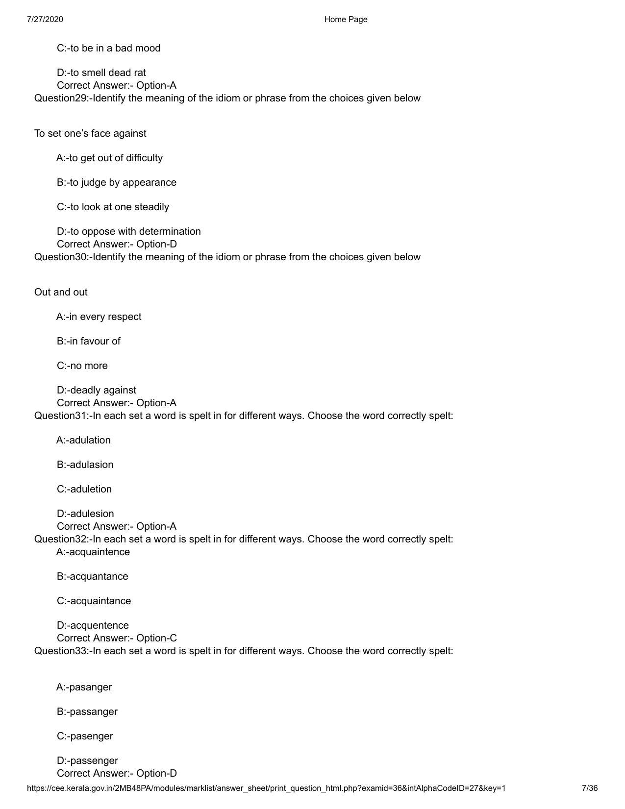 Kerala 2020 LLB 3-Year Question Paper with Answer Key - Page 7