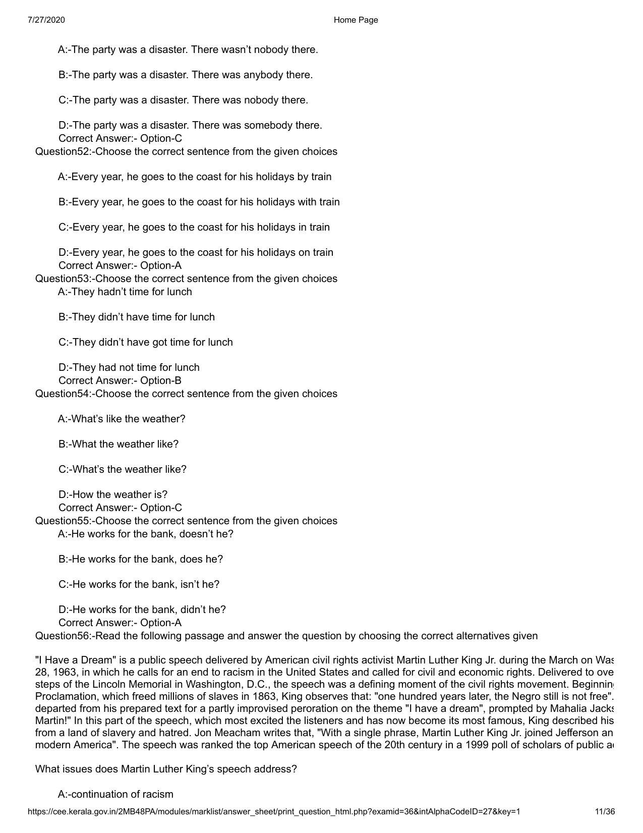 Kerala 2020 LLB 3-Year Question Paper with Answer Key - Page 11