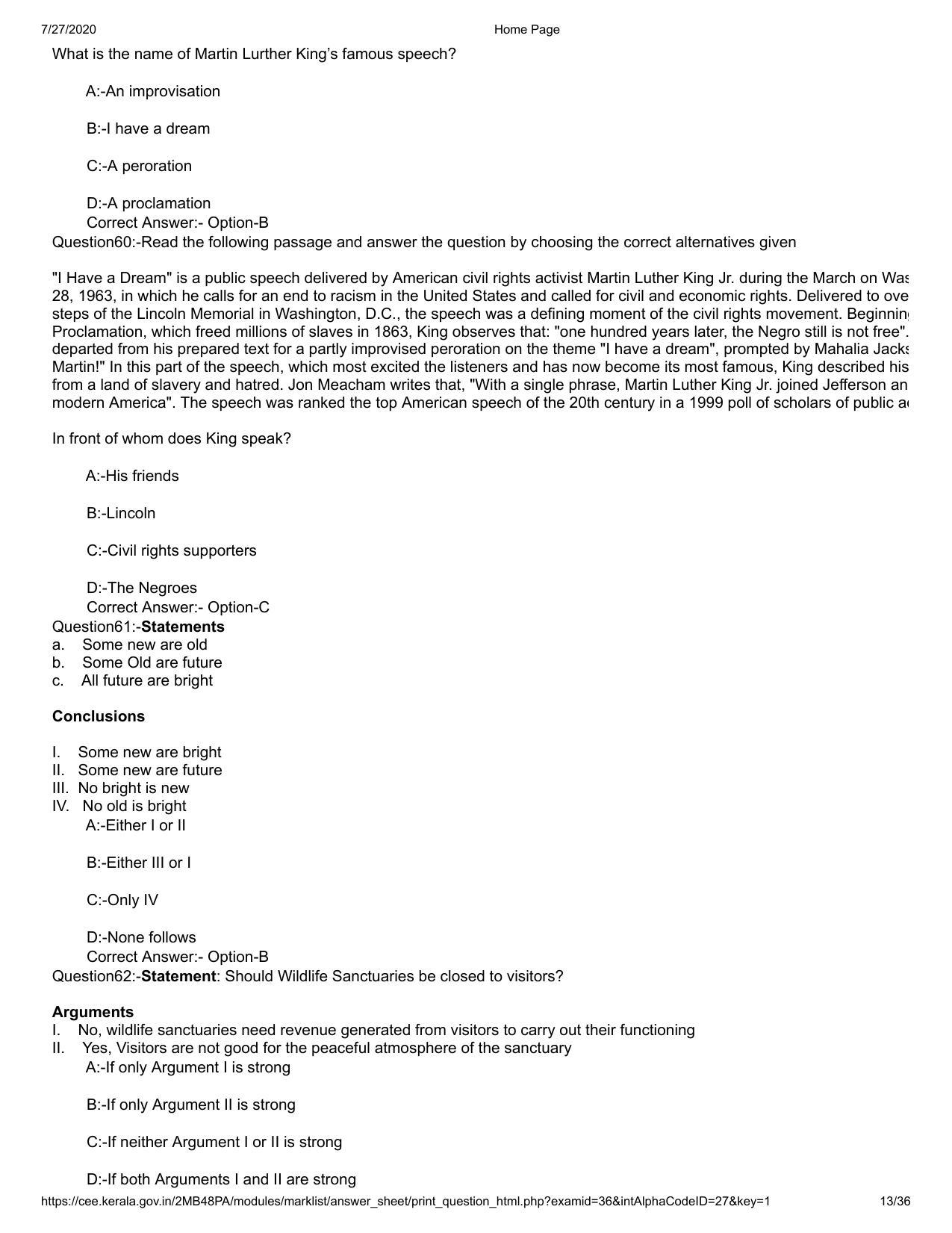 Kerala 2020 LLB 3-Year Question Paper with Answer Key - Page 13