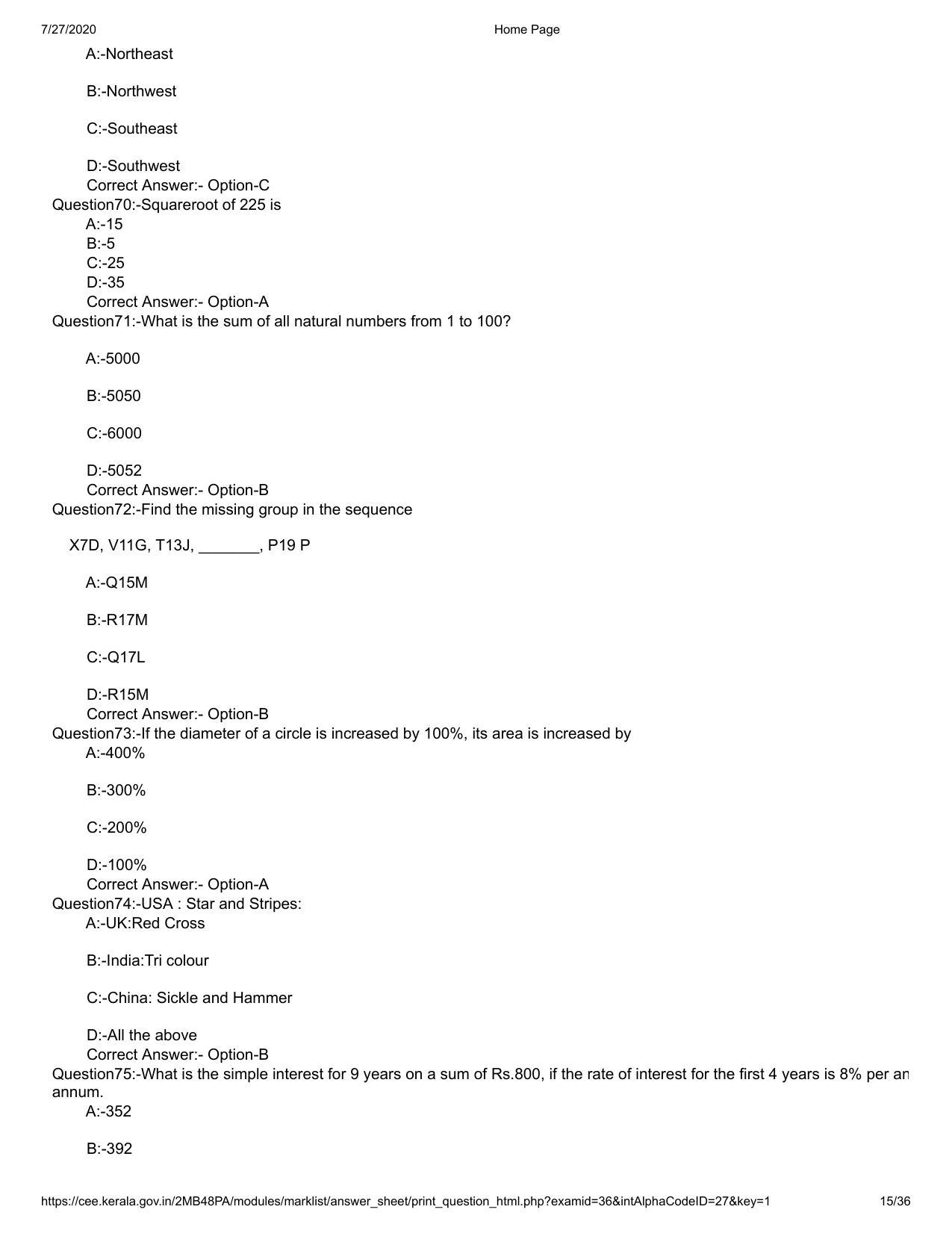 Kerala 2020 LLB 3-Year Question Paper with Answer Key - Page 15