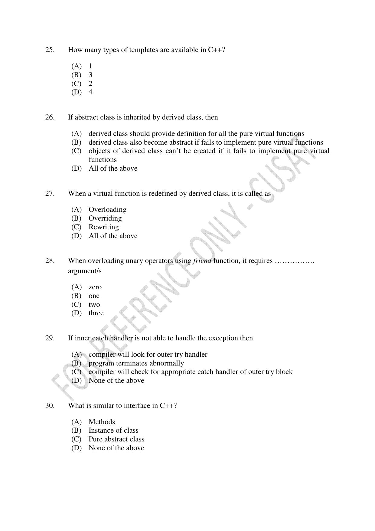 CUSAT CAT 2023 MSC Computer Science Final Question Paper - Page 7