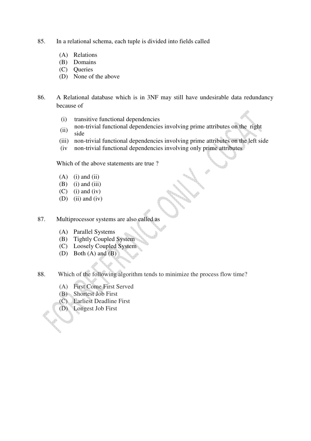 CUSAT CAT 2023 MSC Computer Science Final Question Paper - Page 19