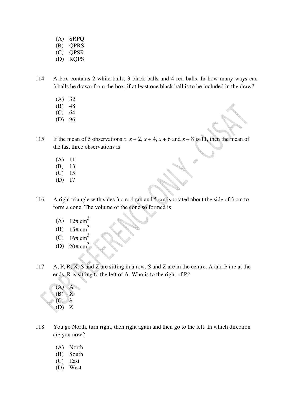 CUSAT CAT 2023 MSC Computer Science Final Question Paper - Page 25