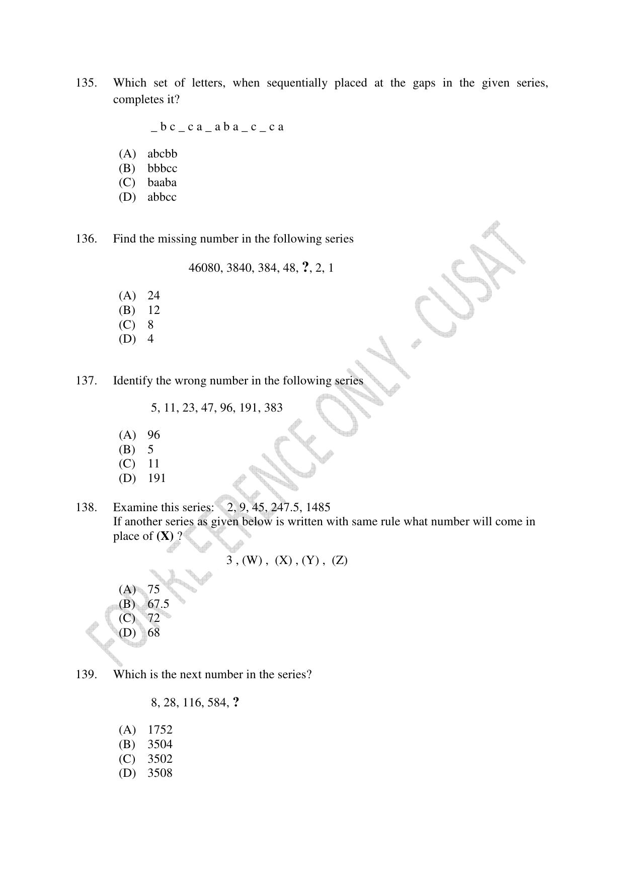 CUSAT CAT 2023 MSC Computer Science Final Question Paper - Page 33