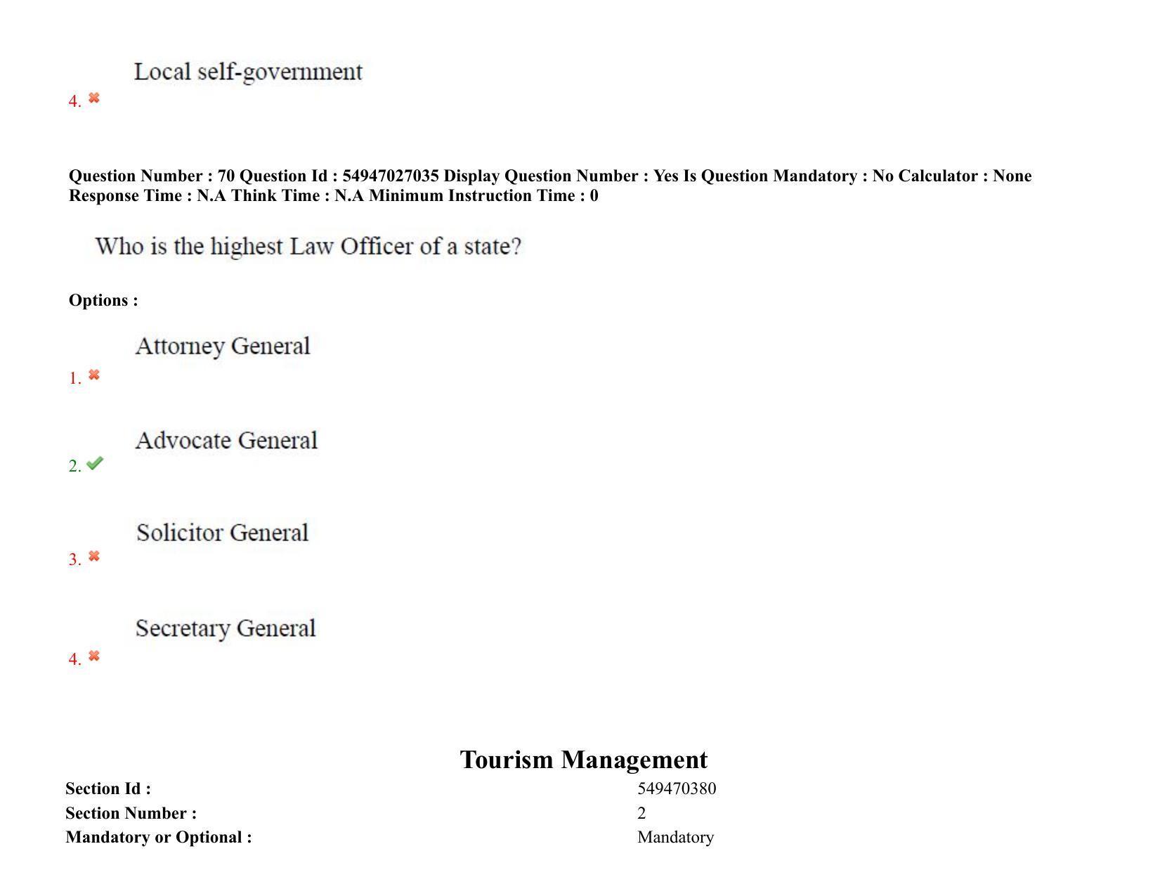 AP RCET 2022: Tourism Management -  18-10-2022 (Tuesday) Session-II: Question Paper With keys - Page 60