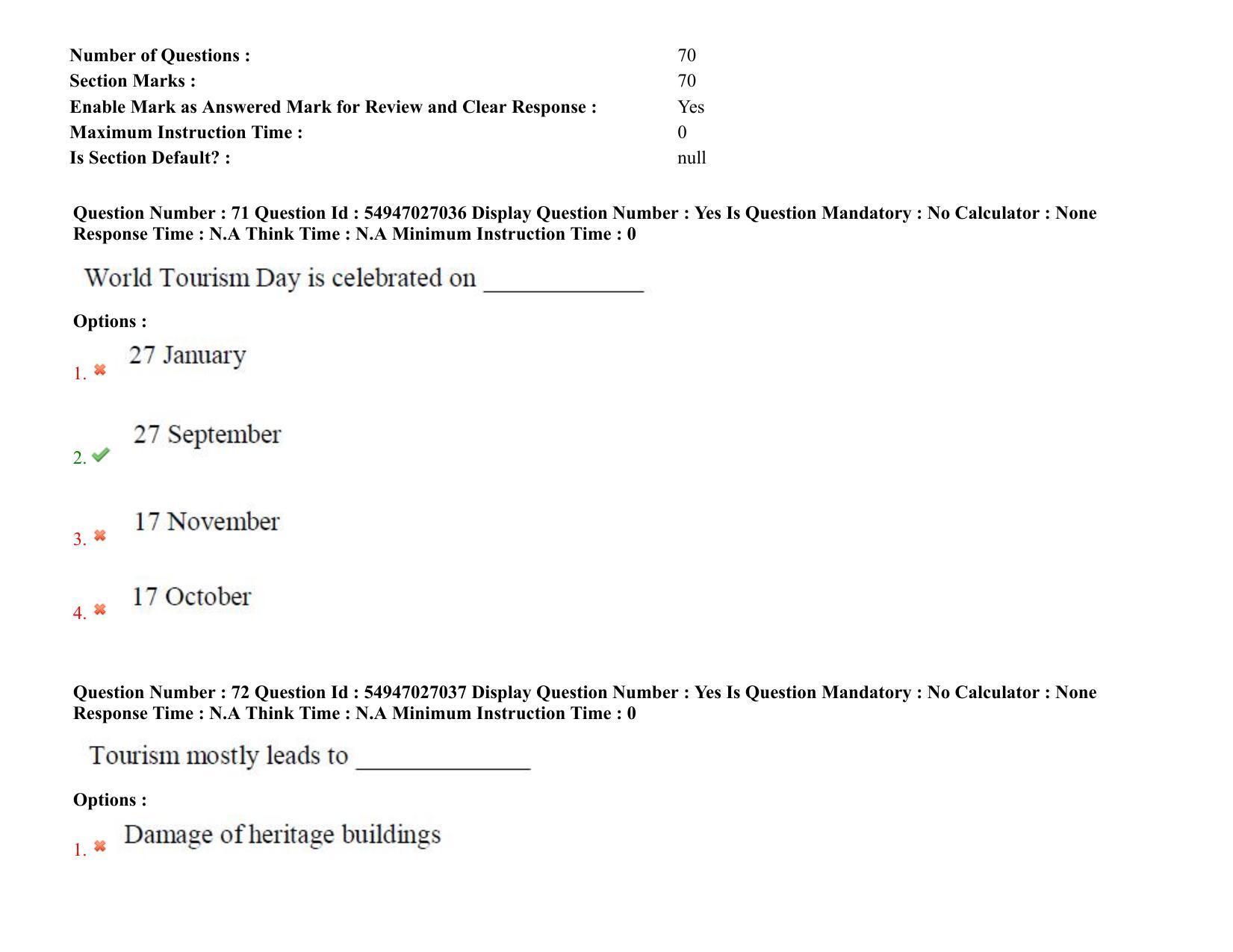 AP RCET 2022: Tourism Management -  18-10-2022 (Tuesday) Session-II: Question Paper With keys - Page 61