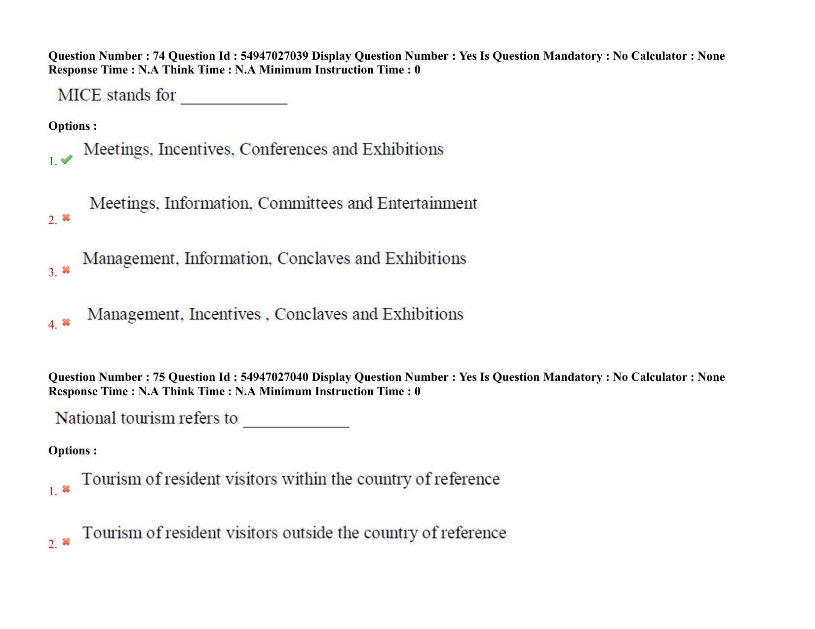AP RCET 2022: Tourism Management -  18-10-2022 (Tuesday) Session-II: Question Paper With keys - Page 63