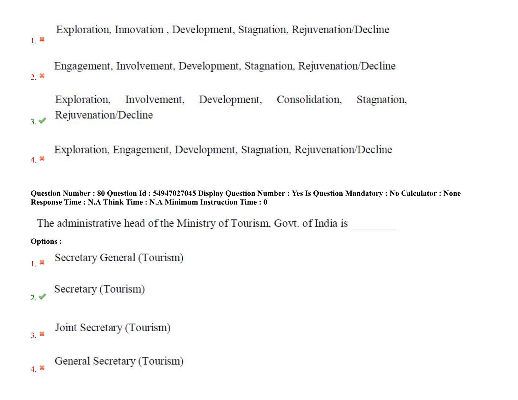 AP RCET 2022: Tourism Management -  18-10-2022 (Tuesday) Session-II: Question Paper With keys - Page 66