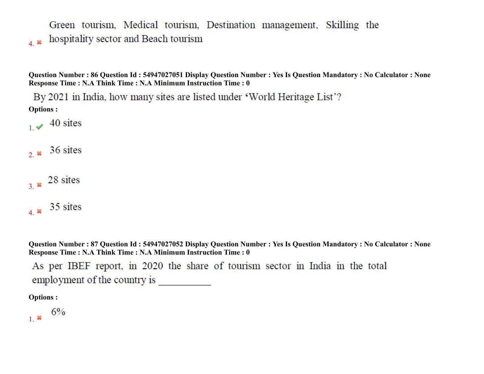 AP RCET 2022: Tourism Management -  18-10-2022 (Tuesday) Session-II: Question Paper With keys - Page 70