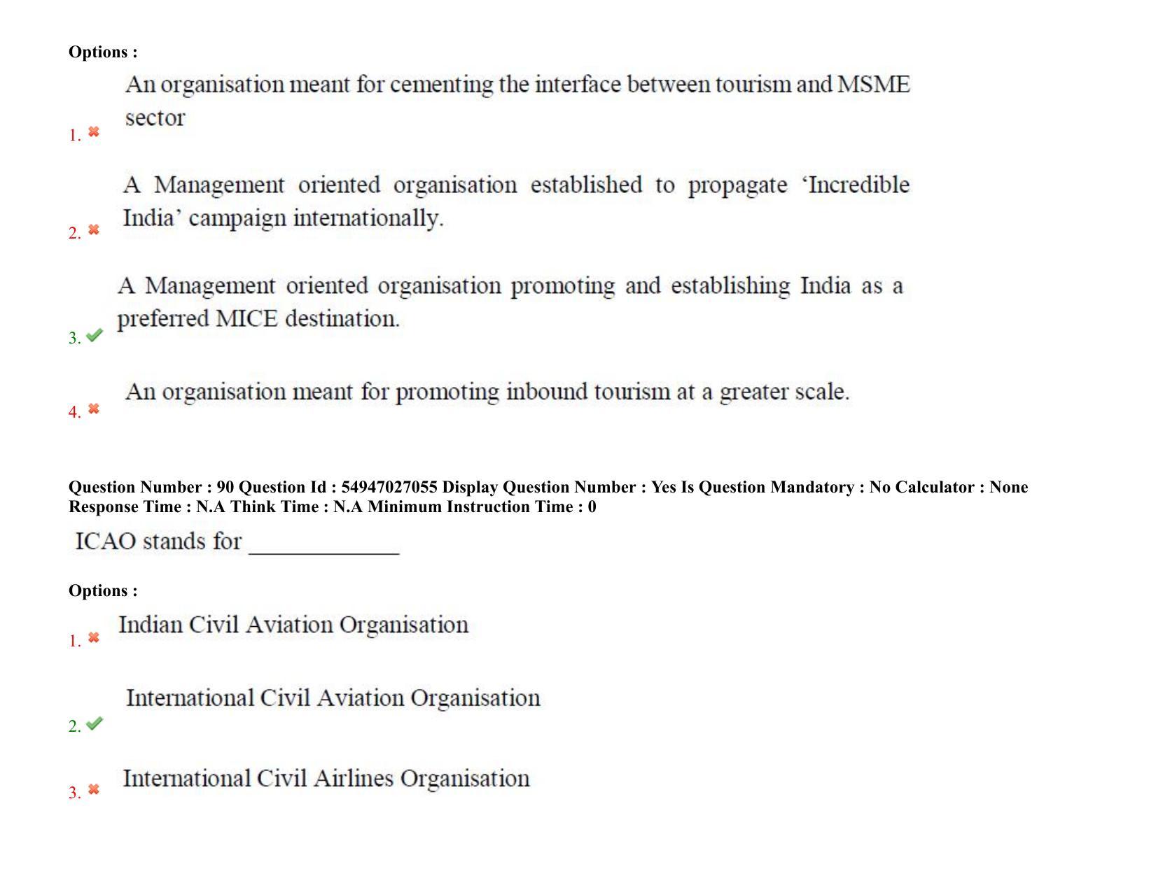 AP RCET 2022: Tourism Management -  18-10-2022 (Tuesday) Session-II: Question Paper With keys - Page 72