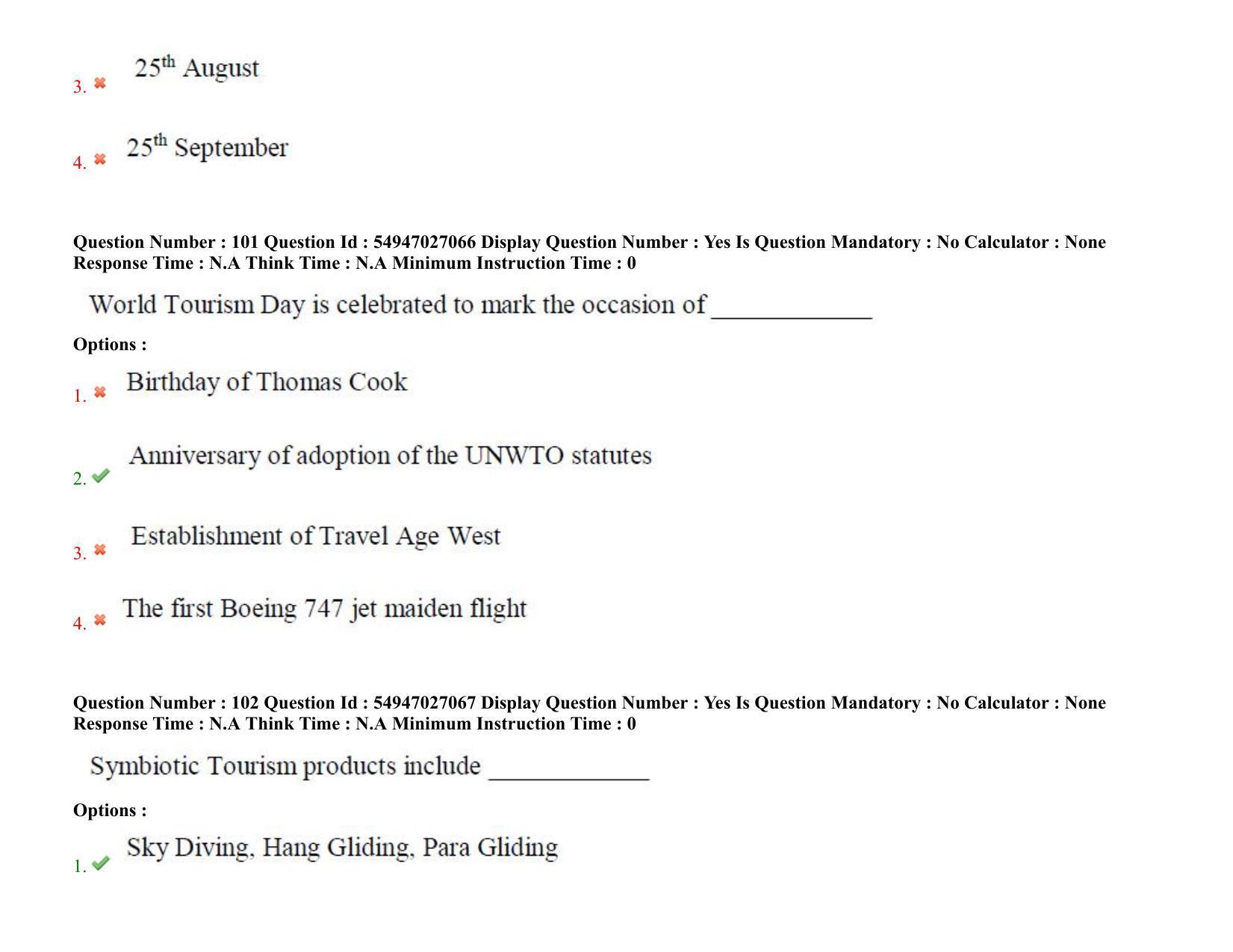 AP RCET 2022: Tourism Management -  18-10-2022 (Tuesday) Session-II: Question Paper With keys - Page 79