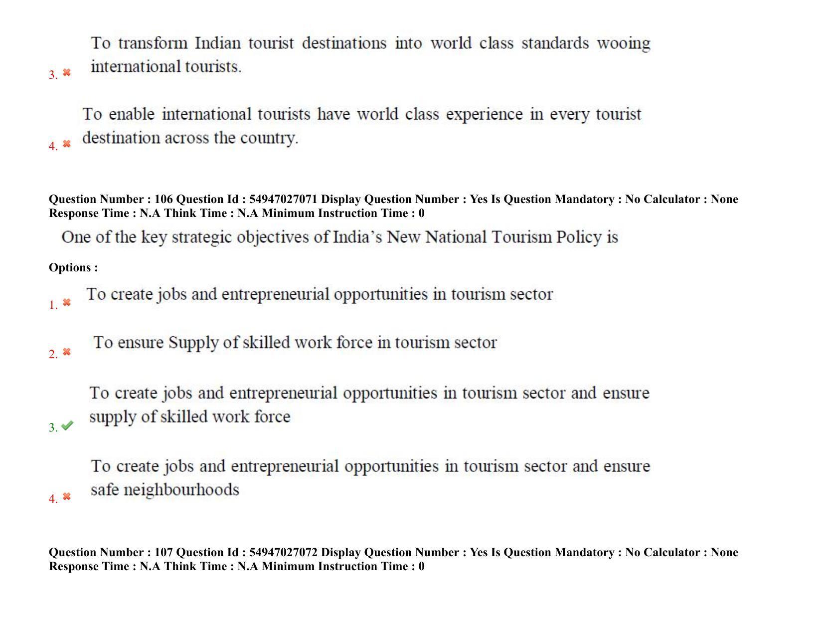 AP RCET 2022: Tourism Management -  18-10-2022 (Tuesday) Session-II: Question Paper With keys - Page 82