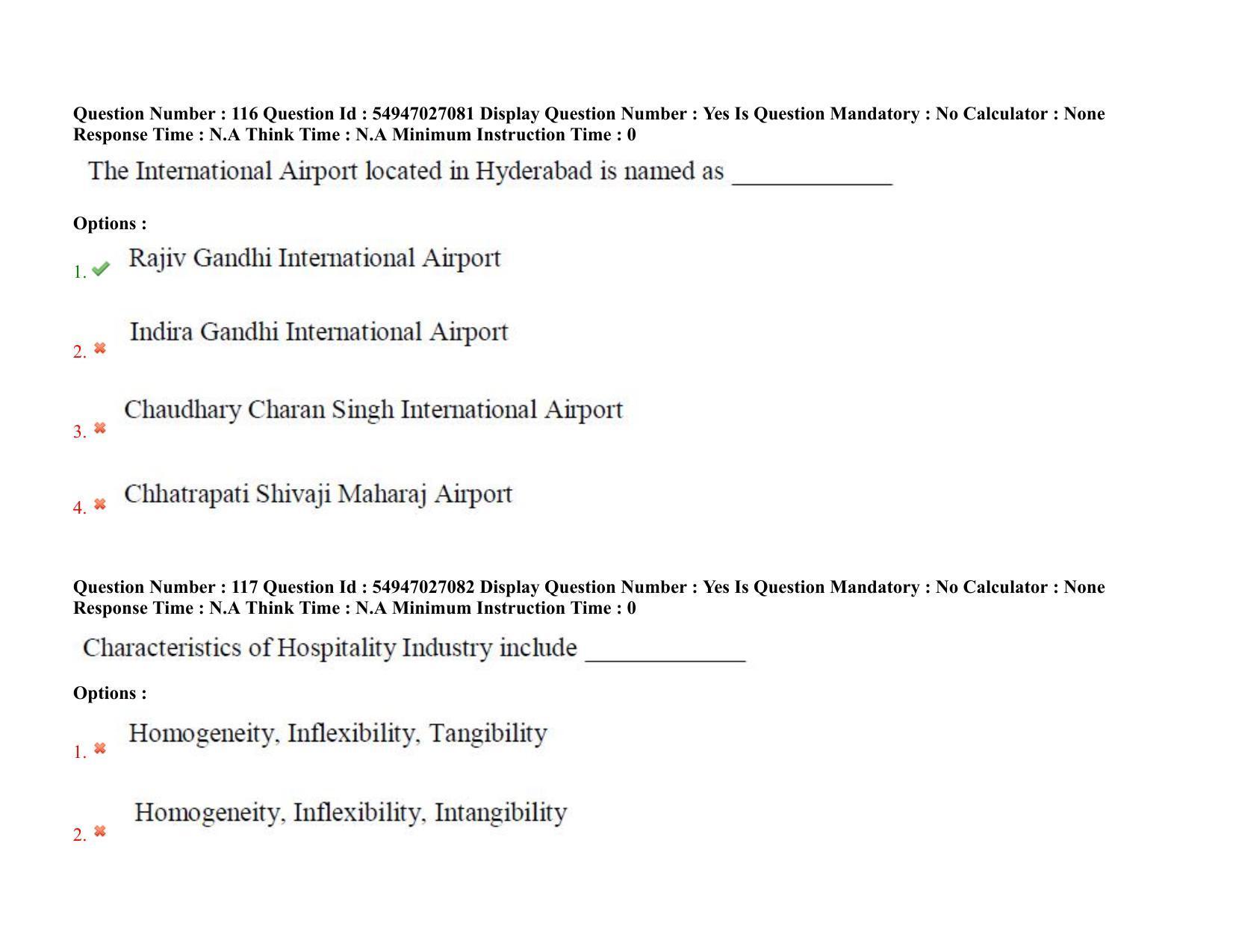 AP RCET 2022: Tourism Management -  18-10-2022 (Tuesday) Session-II: Question Paper With keys - Page 88