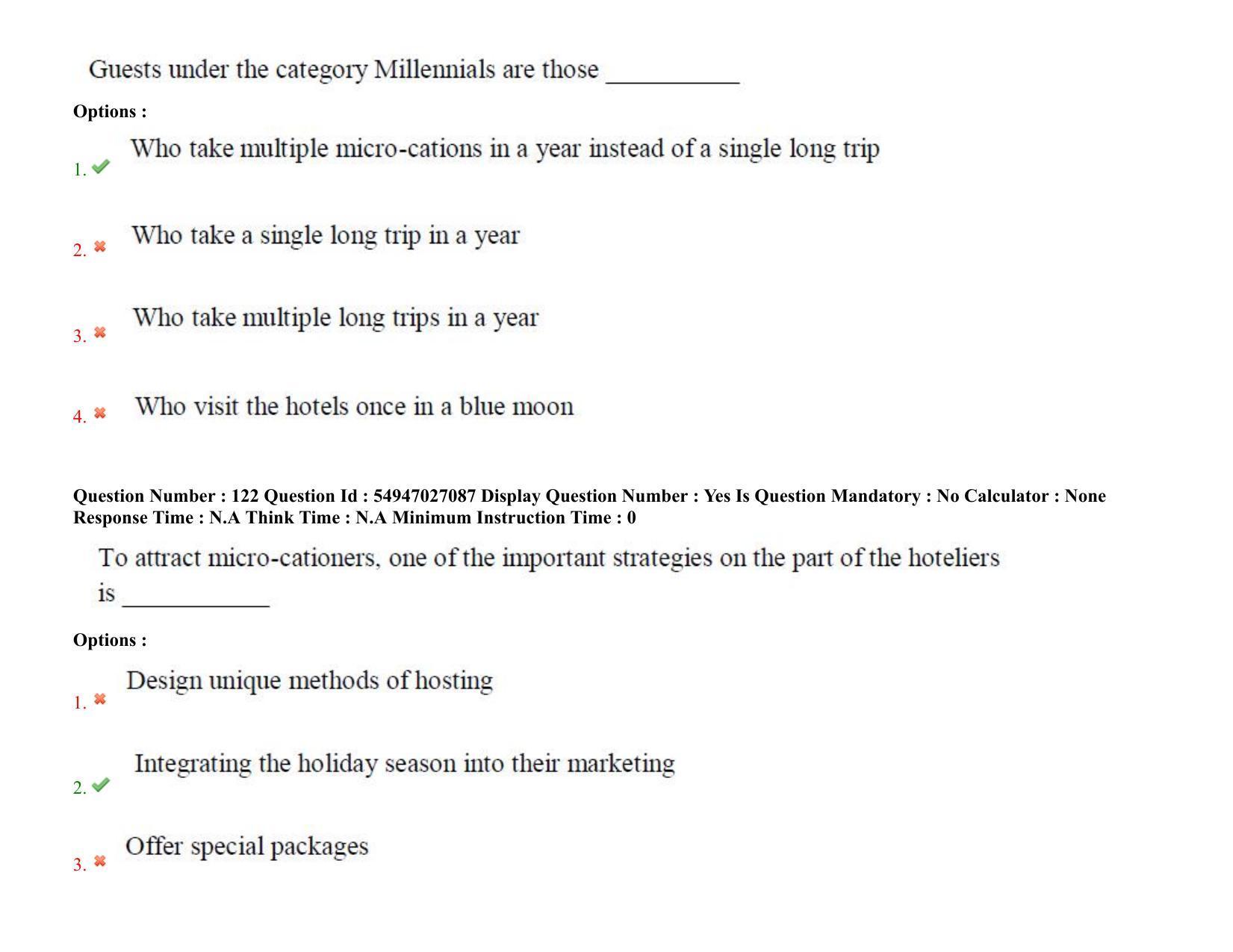 AP RCET 2022: Tourism Management -  18-10-2022 (Tuesday) Session-II: Question Paper With keys - Page 91