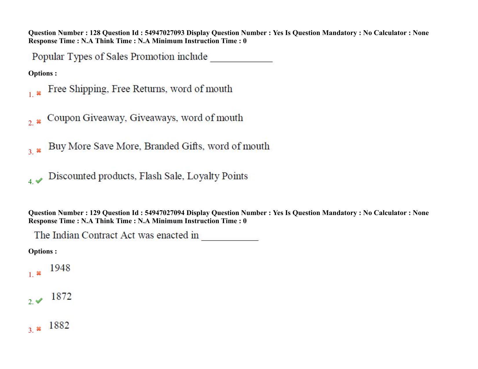 AP RCET 2022: Tourism Management -  18-10-2022 (Tuesday) Session-II: Question Paper With keys - Page 95