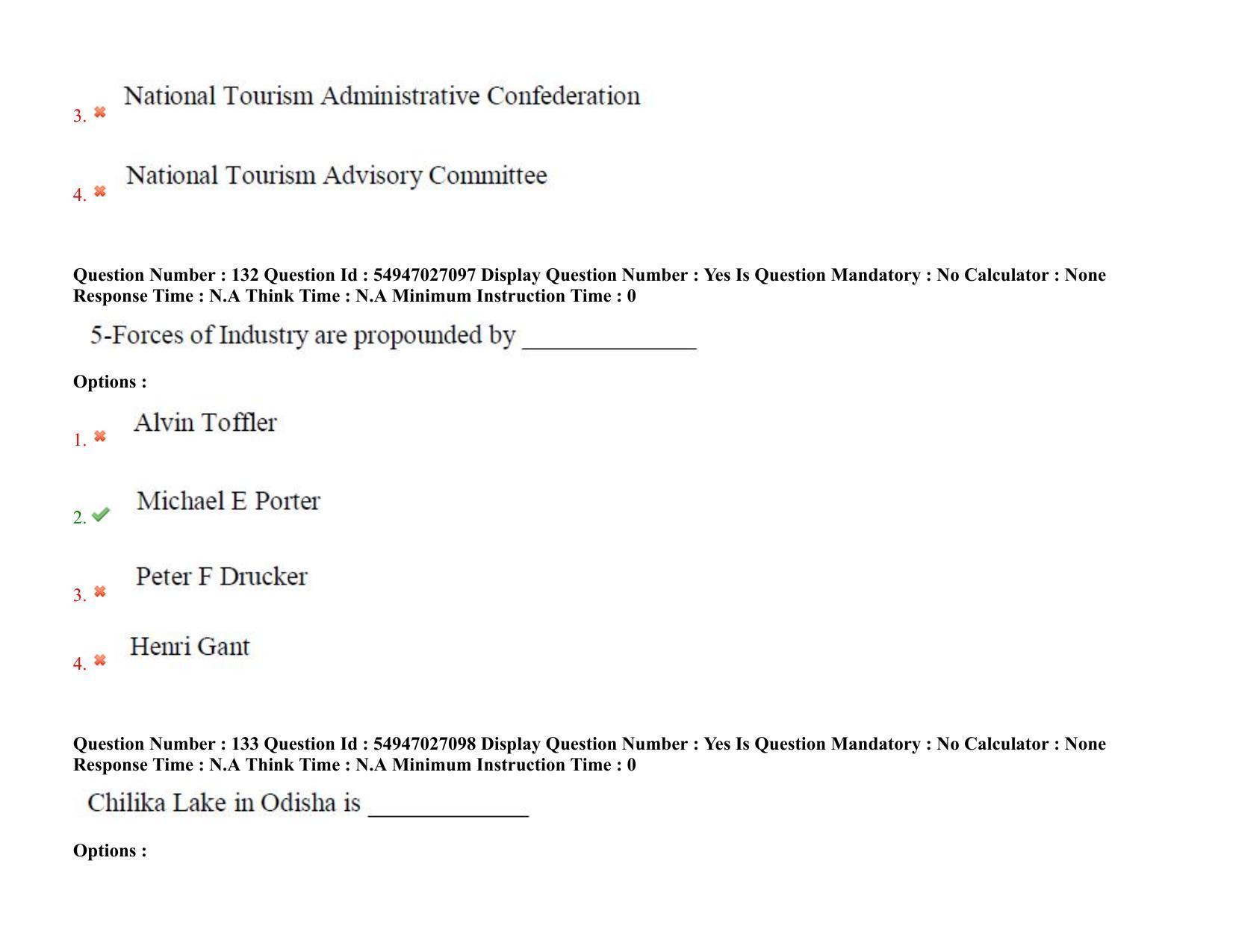 AP RCET 2022: Tourism Management -  18-10-2022 (Tuesday) Session-II: Question Paper With keys - Page 97
