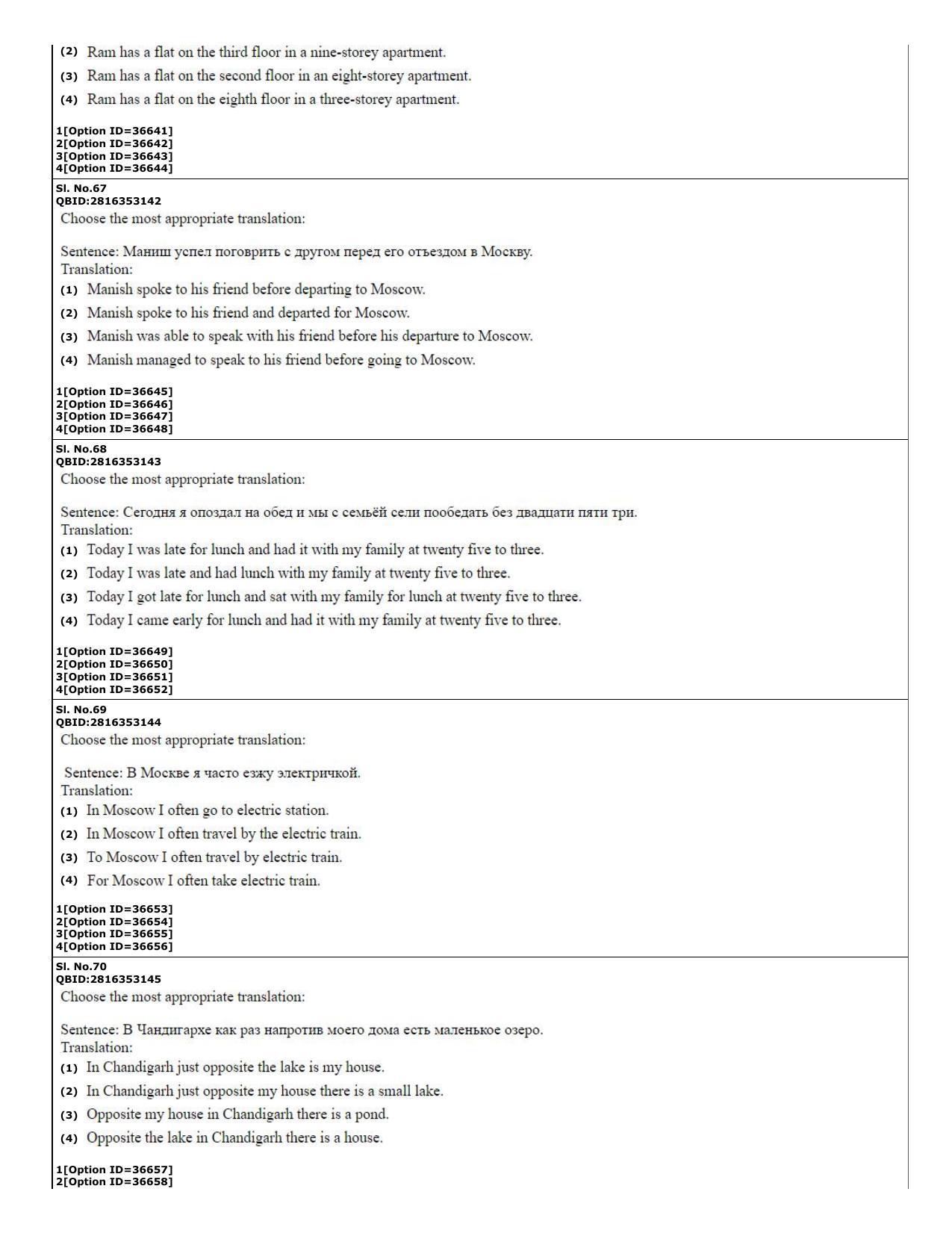 CUET (PG) 2022: PGQP-60 Russian (10-09-2022) Question Paper - Page 19