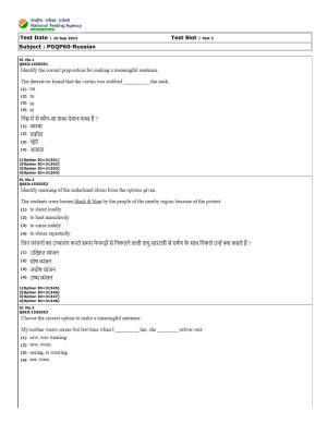 CUET (PG) 2022: PGQP-60 Russian (10-09-2022) Question Paper