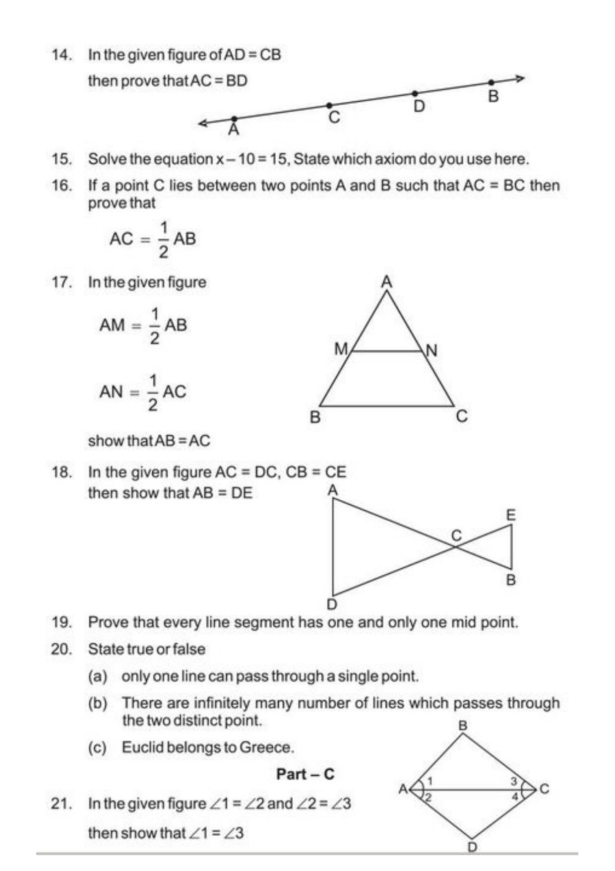 Class 9 Notes, Question & Practice Paper - Mathematics (Topic 5 : Euclid's Geometry) - Page 6