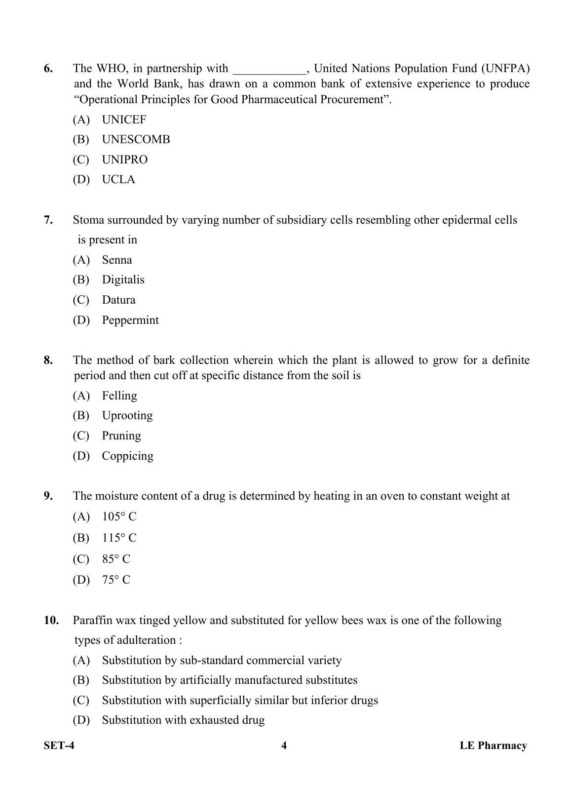 OJEE 2013 LE Pharm Set 4 Question Paper - Page 3