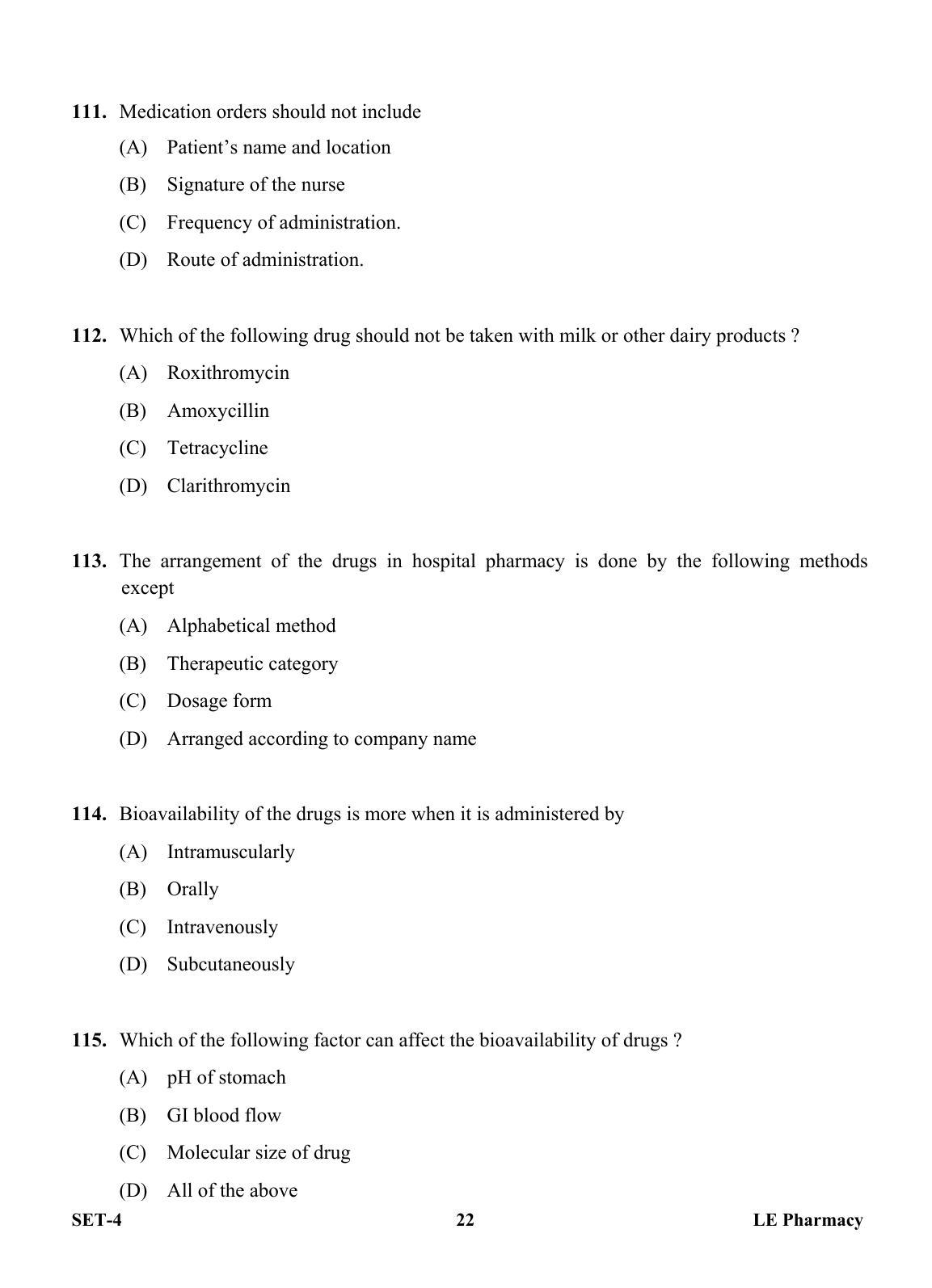 OJEE 2013 LE Pharm Set 4 Question Paper - Page 21