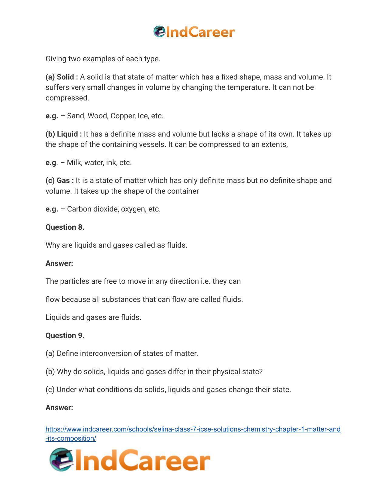 Selina Class 7 ICSE Solutions Chemistry : Chapter 1- Matter and Its Composition - Page 5
