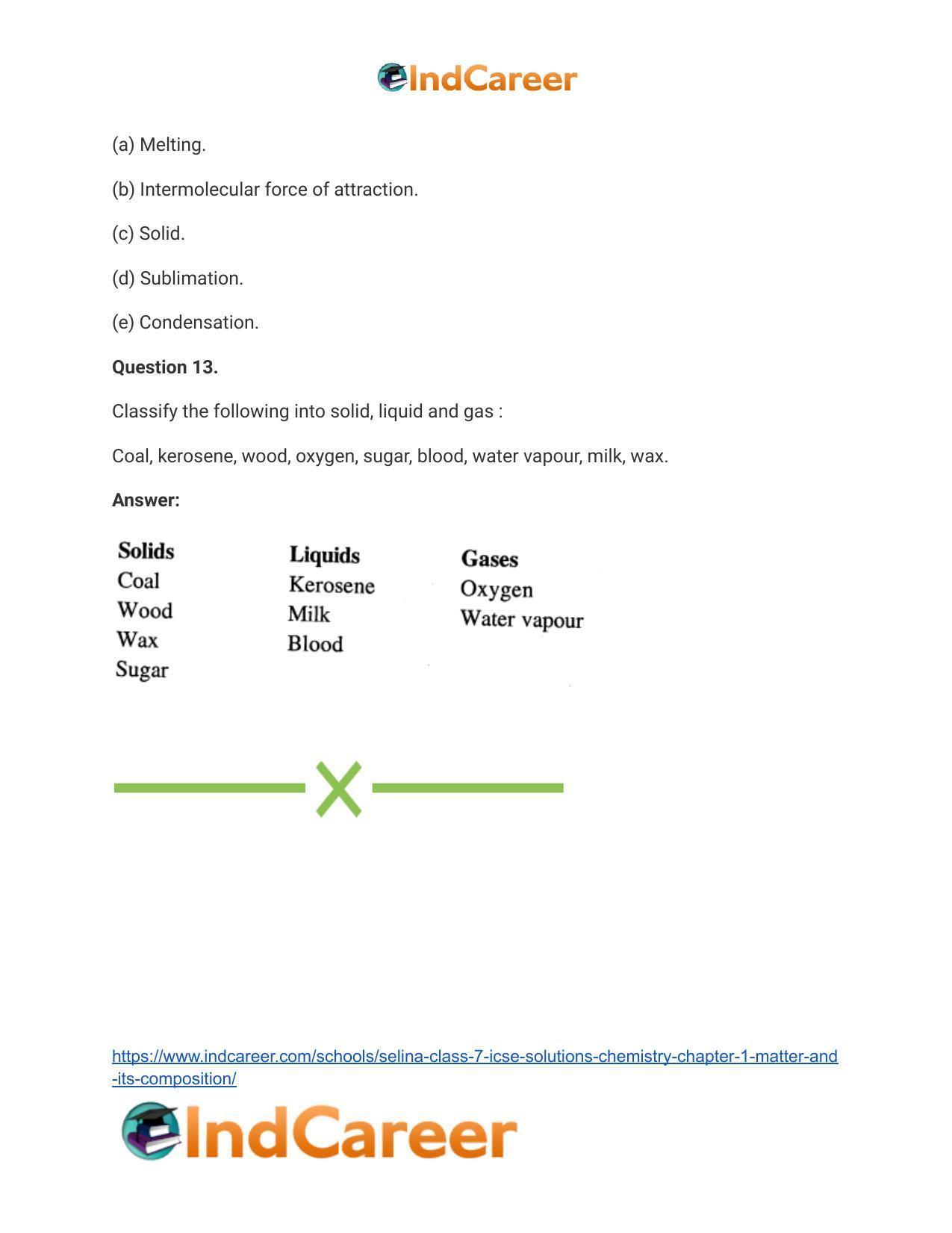Selina Class 7 ICSE Solutions Chemistry : Chapter 1- Matter and Its Composition - Page 8