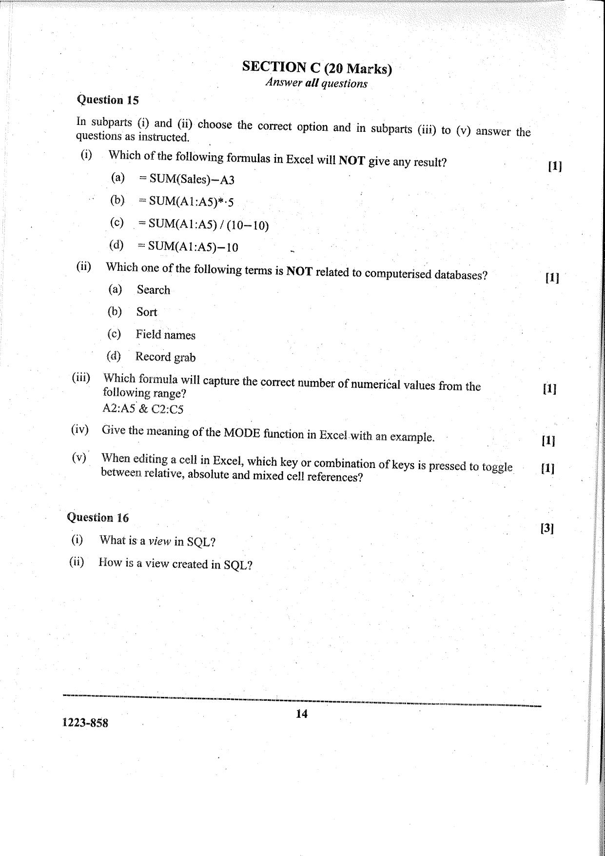 ISC Class 12 Accounts 2023 Question Paper - Page 14