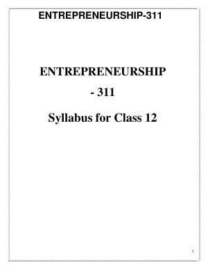 CUET Syllabus for Entrepreneurship (English)