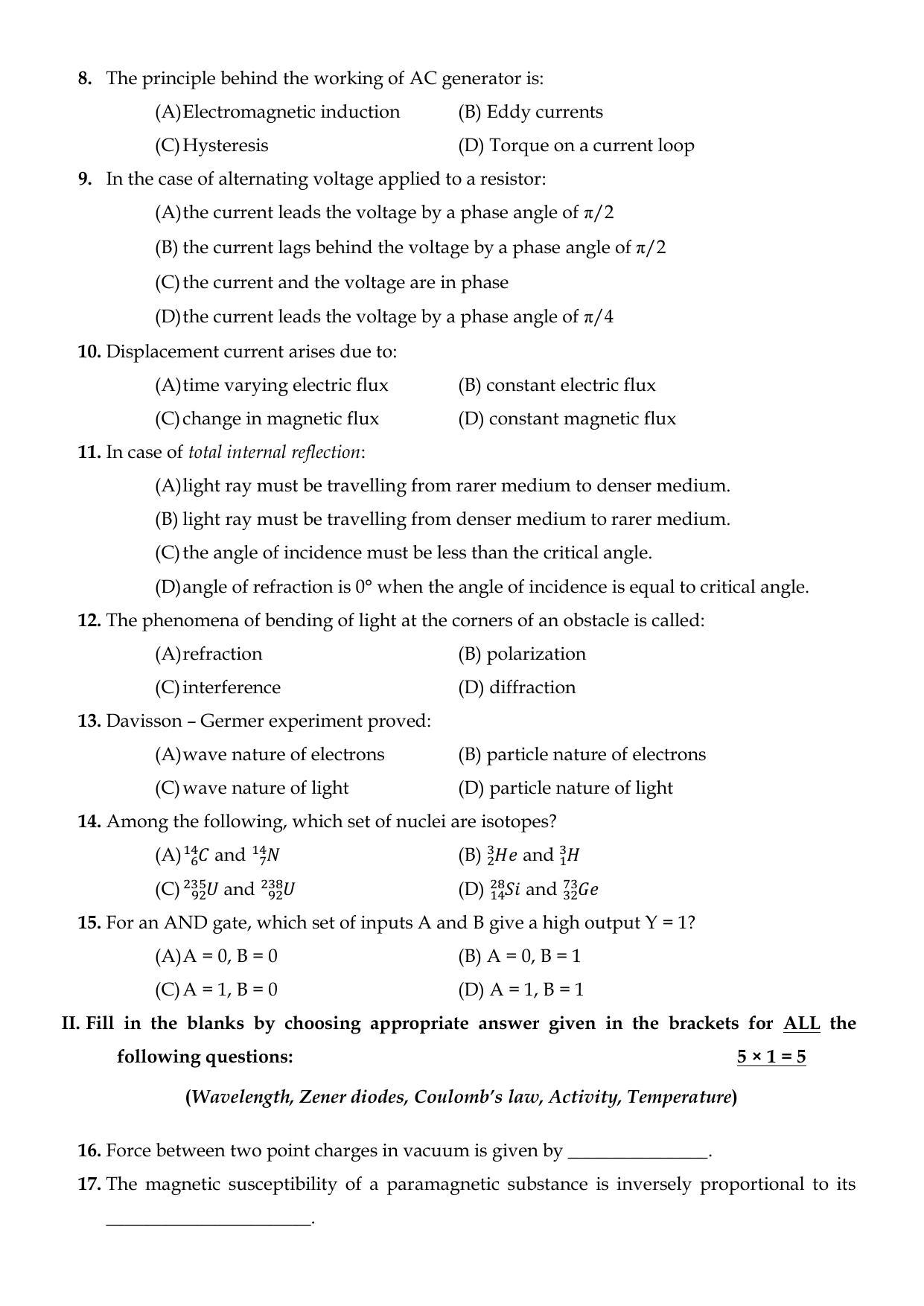 Karnataka II PUC Physics Model Question Paper 2023 - Page 5