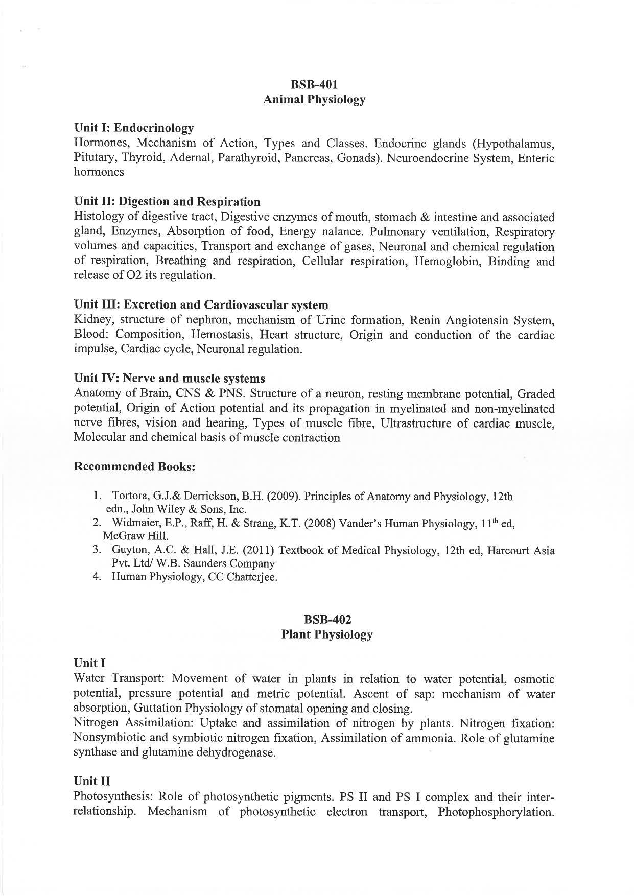JMI Entrance Exam M29-M.Sc. (Biosciences) Syllabus - Page 11