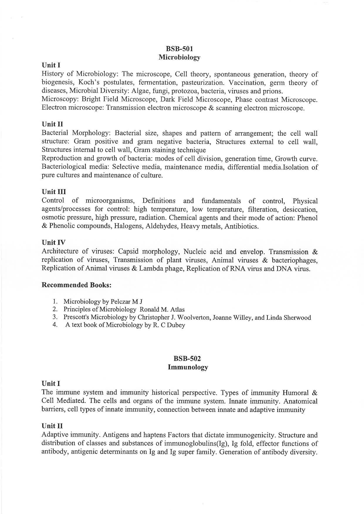 JMI Entrance Exam M29-M.Sc. (Biosciences) Syllabus - Page 14