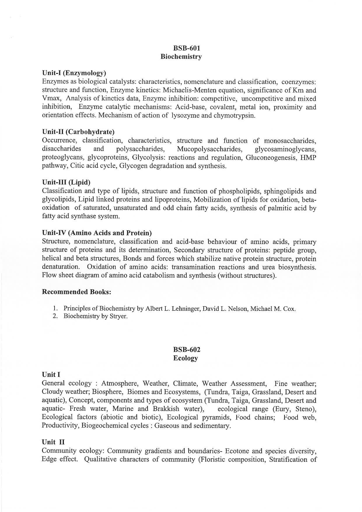 JMI Entrance Exam M29-M.Sc. (Biosciences) Syllabus - Page 17