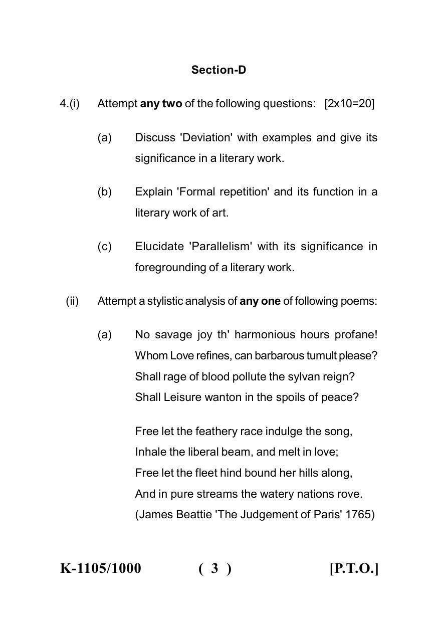 Sarguja University Question Paper - 2022 :   M.A. (Previous) English Linguistics & Stylistics Paper I - Page 3