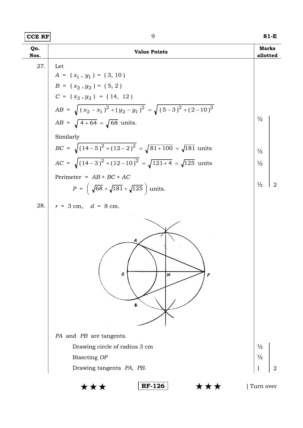 Karnataka SSLC Maths - ENGLISH (81-E- RF_m1) April 2015 Question Paper - Page 9