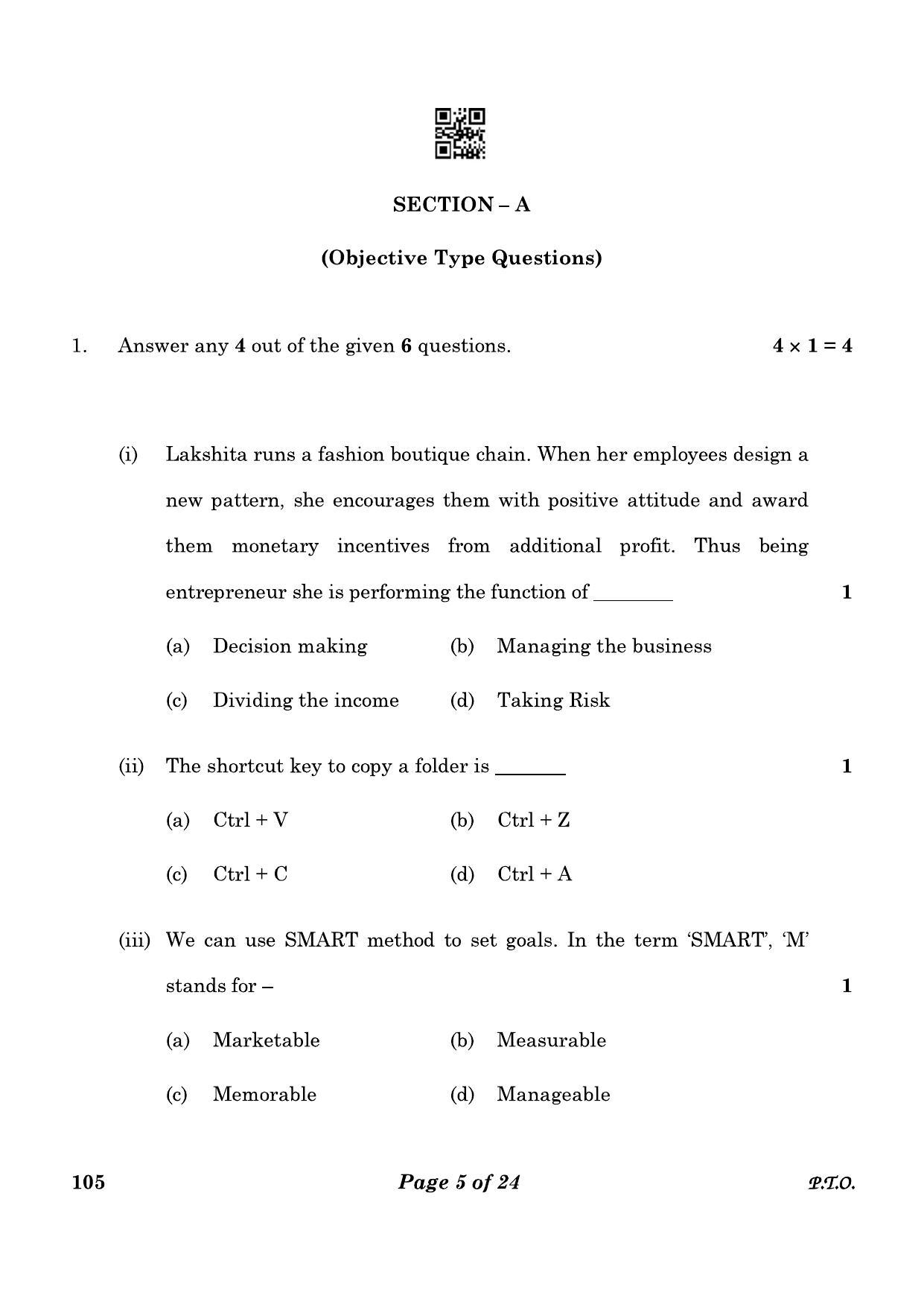 CBSE Class 10 105_Physical Activity Trainer 2023 Question Paper - Page 5