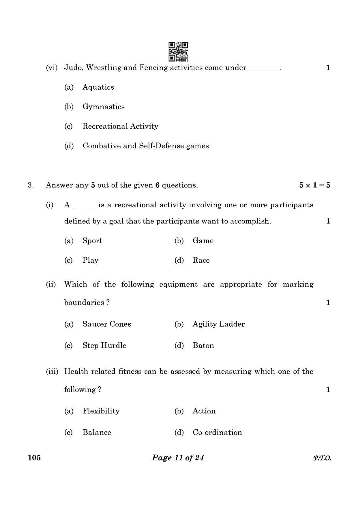 CBSE Class 10 105_Physical Activity Trainer 2023 Question Paper - Page 11