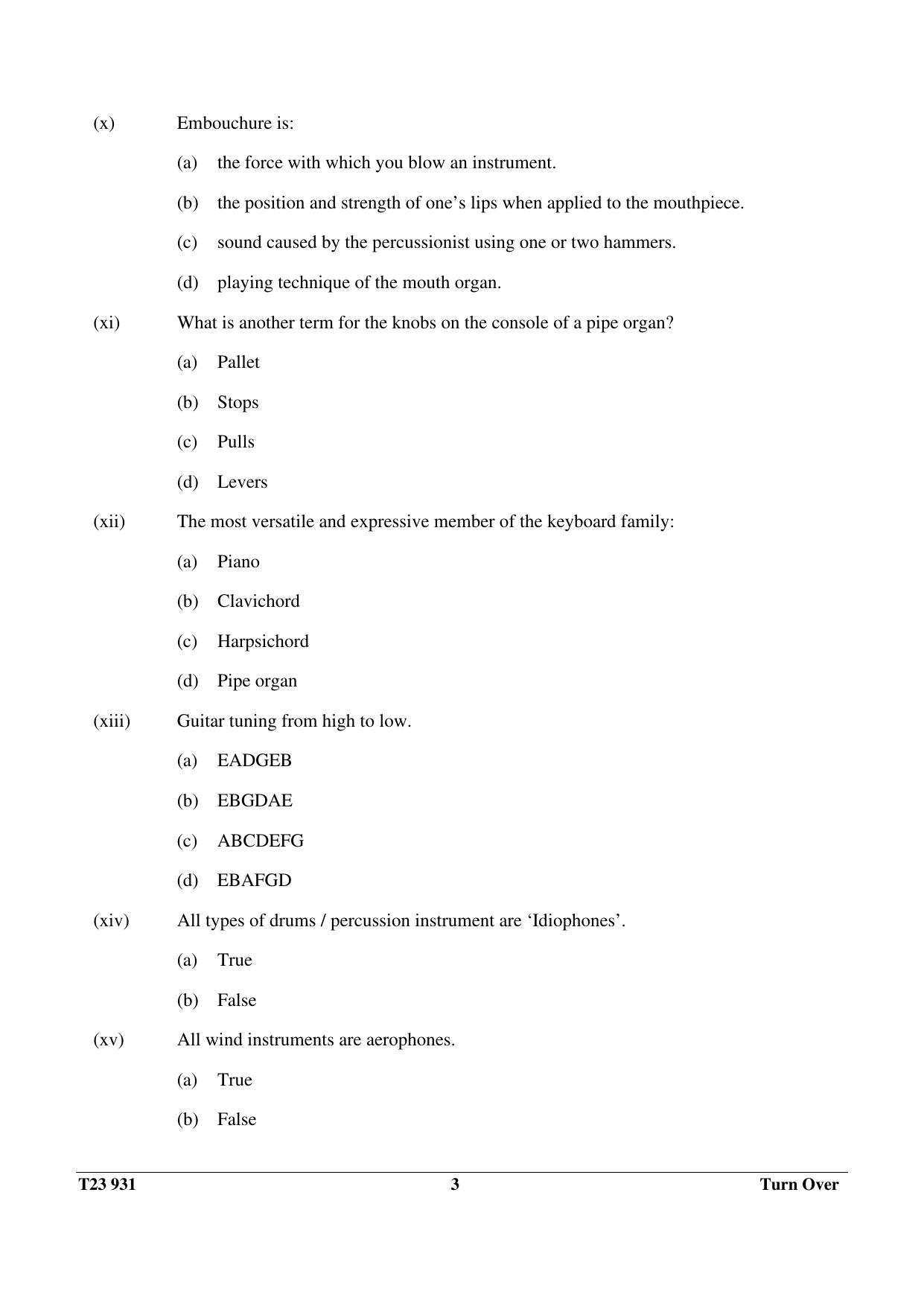 ICSE Class 10 WESTERN MUSIC 2023 Question Paper - Page 3
