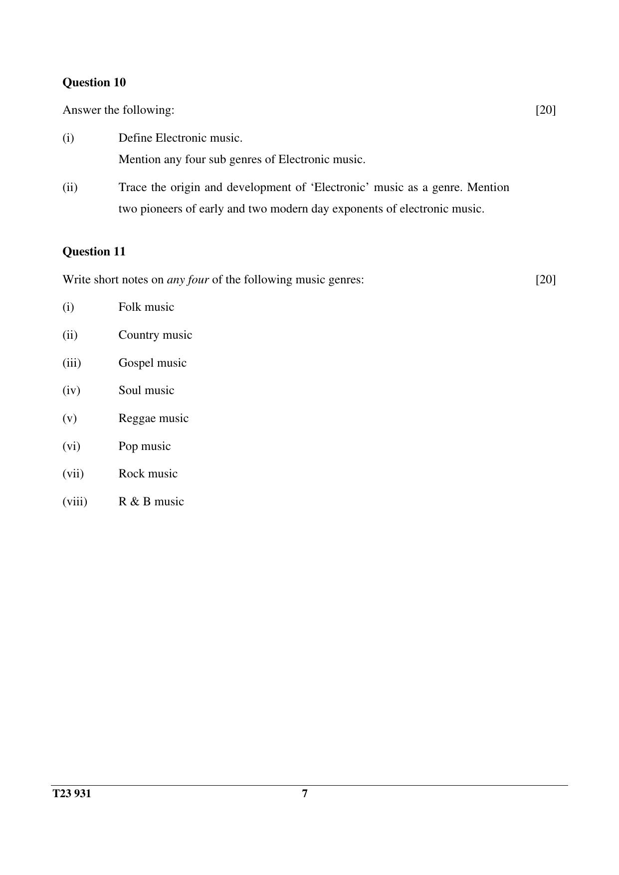 ICSE Class 10 WESTERN MUSIC 2023 Question Paper - Page 7